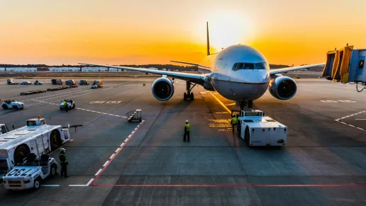 airliner parked at gate