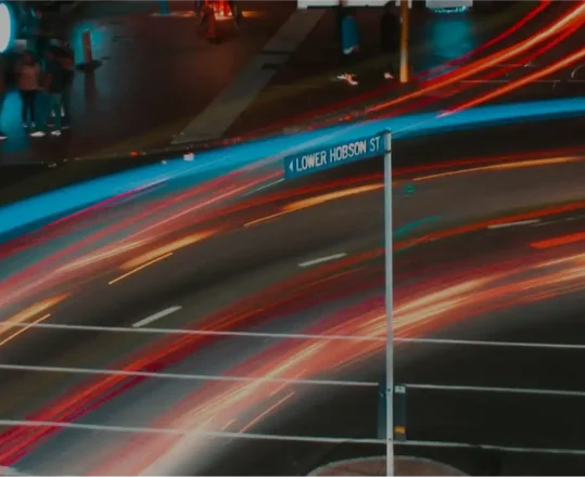 timelapse image of traffic at night