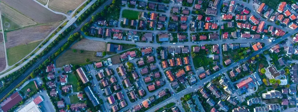 aerial view of residence area