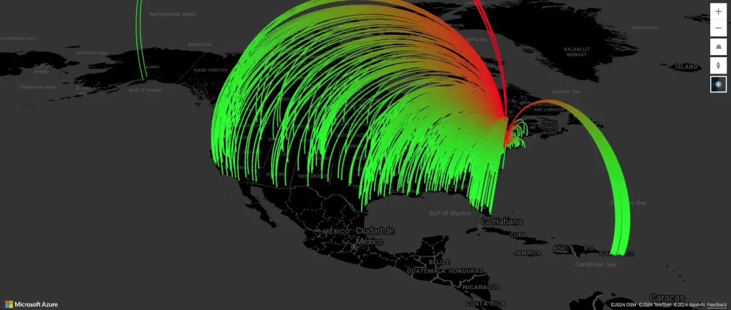 WebGL visualization on map of US