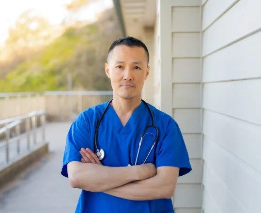 young medical professional with a stethescope