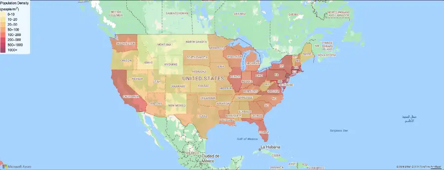 a Choropleth map of the US 