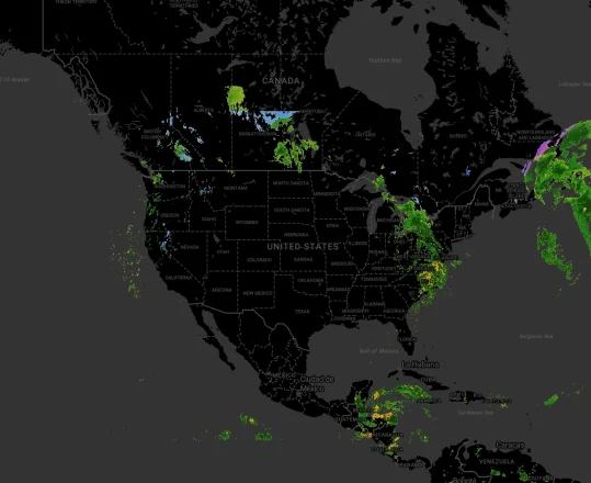 weather overlay on global map