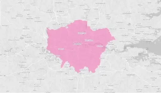 Map showing local boundaries in London