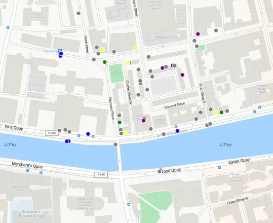 Points of interest surfaced by a location services API